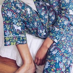 Printfresh Unicorn Garden pajama pants in organic cotton Navy M